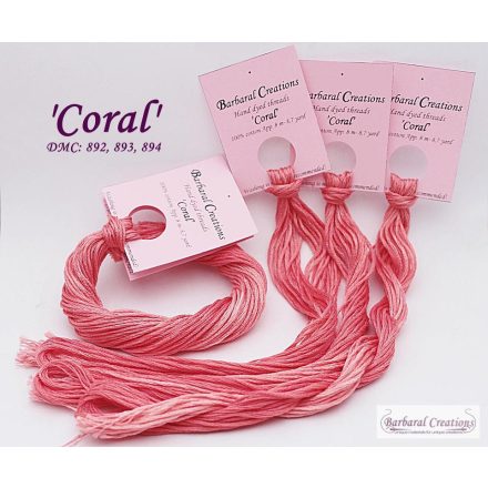 Hand dyed cotton thread - Coral
