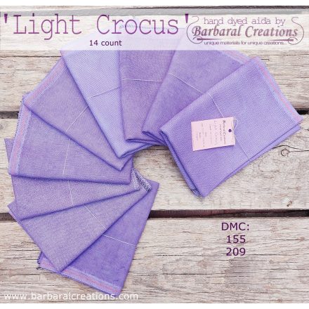 Hand dyed 14 count aida - Light Crocus