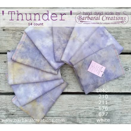 Hand dyed 14 count aida - Thunder fat quarter