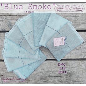 Hand dyed 14 count aida - Blue Smoke fat quarter