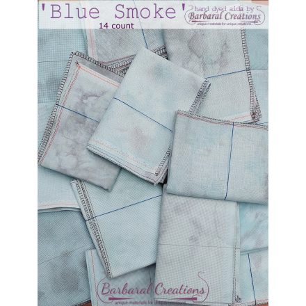 Hand dyed 14 count aida - Blue Smoke fat quarter