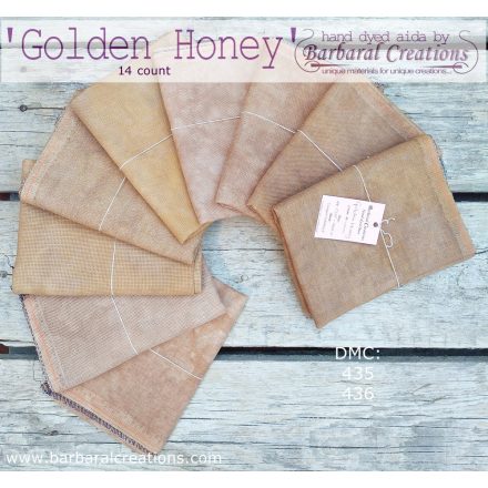 Hand dyed 14 count aida - Golden Honey