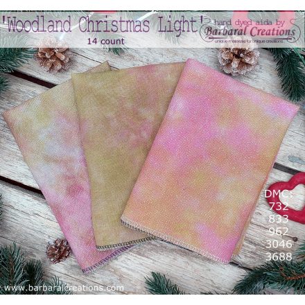 Hand dyed 14 count aida - Woodland Christmas Light