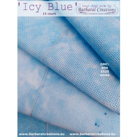Hand dyed 14 count aida - Icy Blue fat quarter