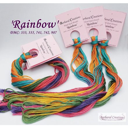 Hand dyed cotton thread - Rainbow