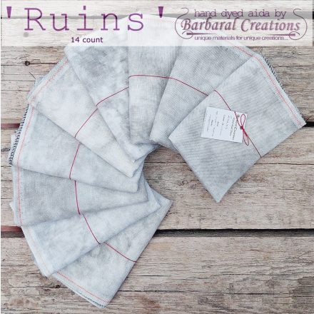 Hand dyed 14 count aida - Ruins fat quarter