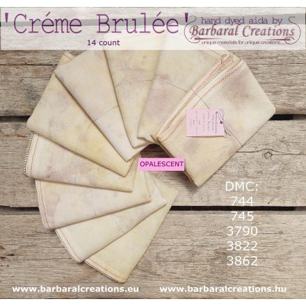 Hand dyed 14 count OPALESCENT aida - Crème Brulée fat quarter