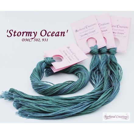 Hand dyed cotton thread - Stormy Ocean