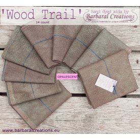   Hand dyed 14 count OPALESCENT aida - Wood Trail 19x13,5 inch 50x35 cm