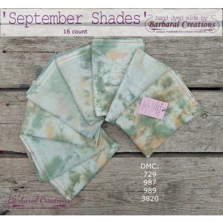 Hand dyed 16 count aida - September Shades fat quarter