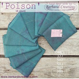 Hand dyed 16 count aida - Poison fat quarter