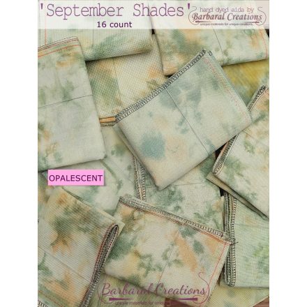 Hand dyed 16 count OPALESCENT aida - September Shades fat quarter