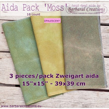 16 count OPALESCENT aida package - Moss