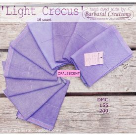  Hand dyed 16 count OPALESCENT aida - Light Crocus 19x13,5 inch 50x35 cm