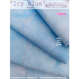 Hand dyed 16 count OPALESCENT aida - Icy Blue fat quarter