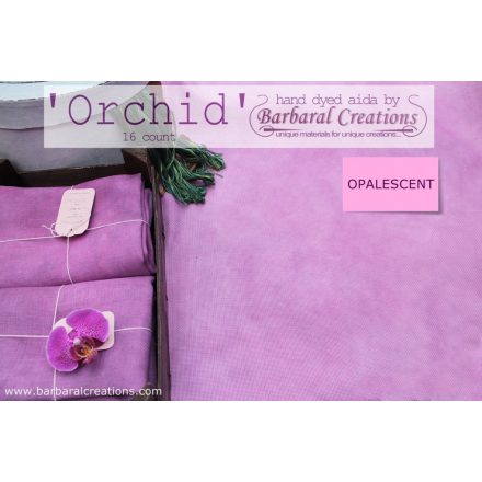 Hand dyed 16 count OPALESCENT aida - Orchid