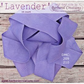 Hand dyed 16 count aida band - Lavender