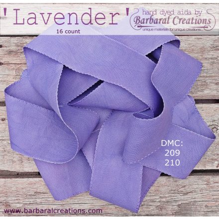 Hand dyed 16 count aida band - Lavender