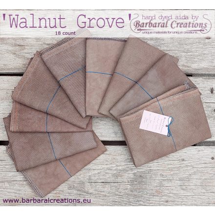 Hand dyed 18 count aida - Walnut Grove fat quarter