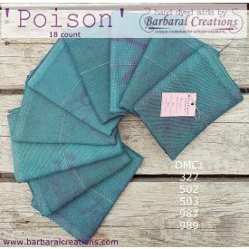 Hand dyed 18 count aida - Poison fat quarter