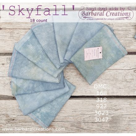 Hand dyed 18 count aida - Skyfall
