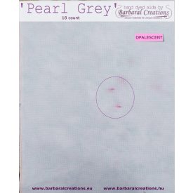 Hand dyed 18 count OPALESCENT aida - Pearl Grey