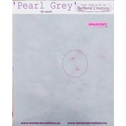 Hand dyed 18 count OPALESCENT aida - Pearl Grey