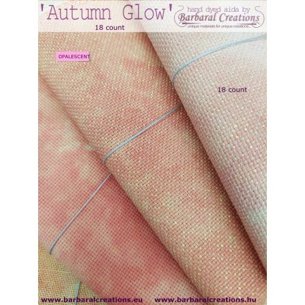 Hand dyed 18 count OPALESCENT aida - Autumn Glow 26x23 inch, 67x59 cm