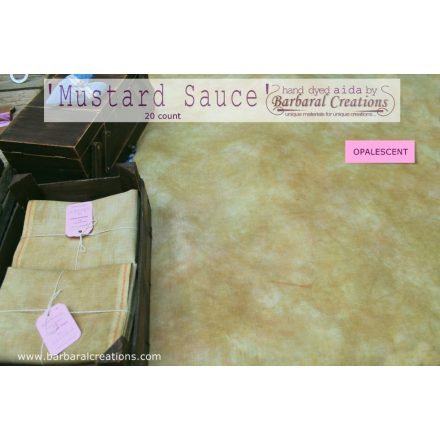 Hand dyed 20 count IRIDESCENT aida - Mustard Sauce