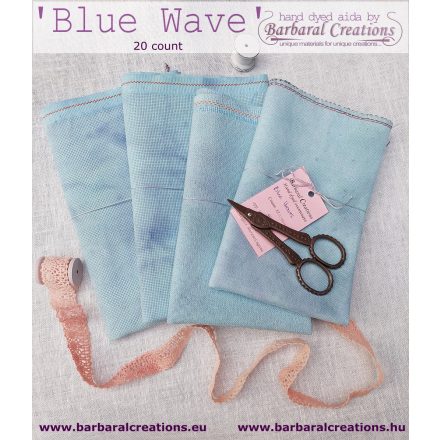 Hand dyed 20 count aida - Blue Wave 18,8x15" - 48x38 cm