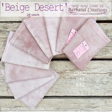 Hand dyed 25 count linen - Beige Desert