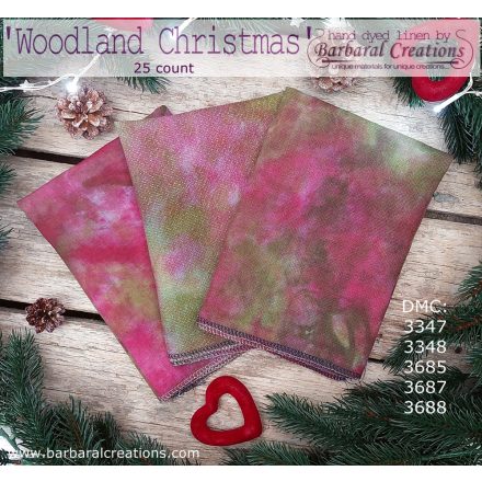 Hand dyed 25 count linen - Woodland Christmas