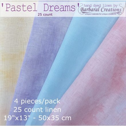 Hand dyed 25 count linen fabric pack - Pastel Dreams