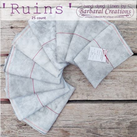 Hand dyed 25 count linen - Ruins