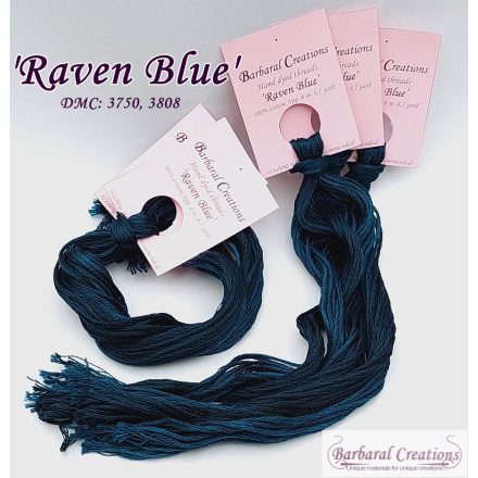 Hand dyed cotton thread - Raven Blue