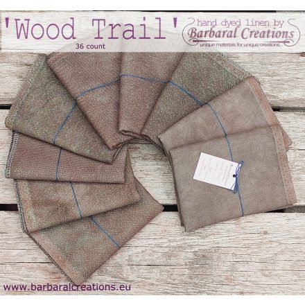 Hand dyed 36 count linen - Wood Trail fat quarter