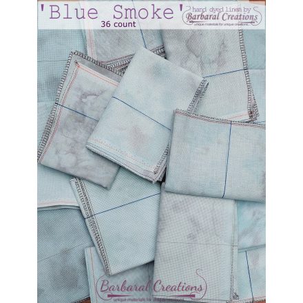 Hand dyed 36 count linen - Blue Smoke fat quarter