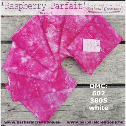 Hand dyed 36 count linen - Raspberry Parfait 27x23 inch - 70x58 cm
