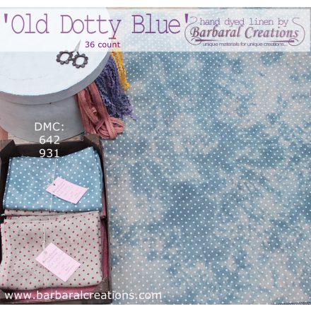 Hand dyed 36 count linen - Old Dotty Blue