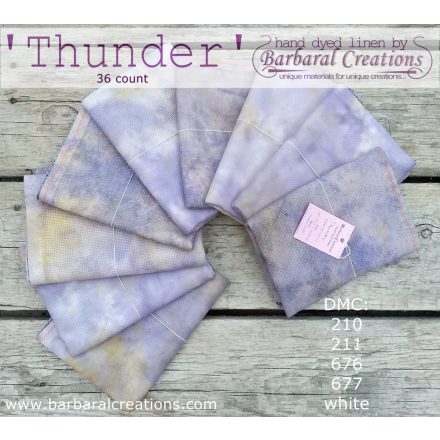 Hand dyed 36 count linen - Thunder fat quarter