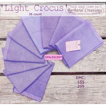 Hand dyed 36 count OPALESCENT linen - Light Crocus fat quarter