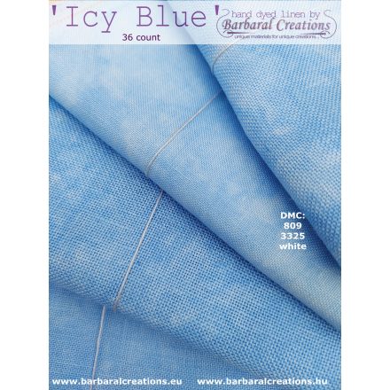 Hand dyed 36 count linen - Icy Blue fat quarter