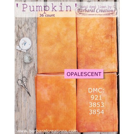 Hand dyed 36 count OPALESCENT linen - Pumpkin