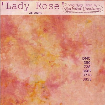 Hand dyed 36 count linen - Lady Rose