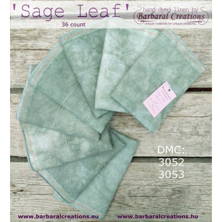 Hand dyed 36 count linen - Sage Leaf fat quarter