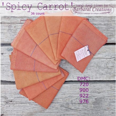 Hand dyed 36 count linen - Spicy Carrot