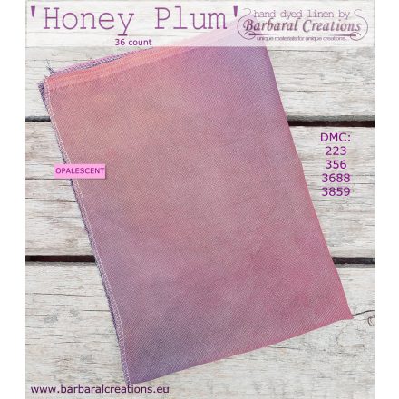 Hand dyed 36 count OPALESCENT linen - Honey Plum