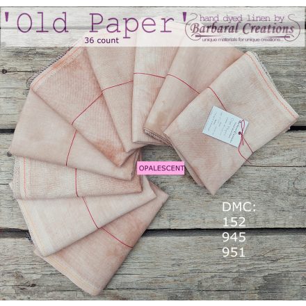 Hand dyed 36 count OPALESCENT linen - Old Paper fat quarter