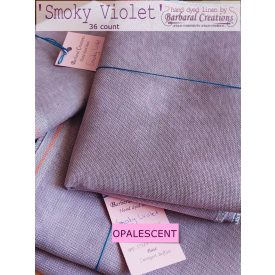   Hand dyed 36 count OPALESCENT linen - Smoky Violet fat quarter