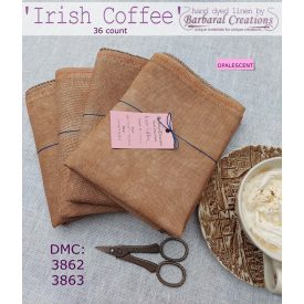   Hand dyed 36 count OPALESCENT linen - Irish Coffee fat quarter
